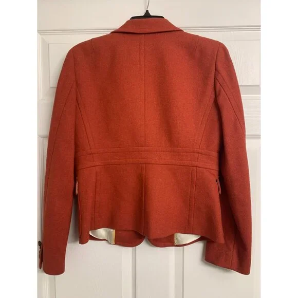 J. Crew Orange Cropped School Boy Blazer Size S - Picture 3 of 9